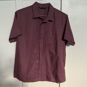 Travis Mathew Maroon Casual Button-Down Shirt